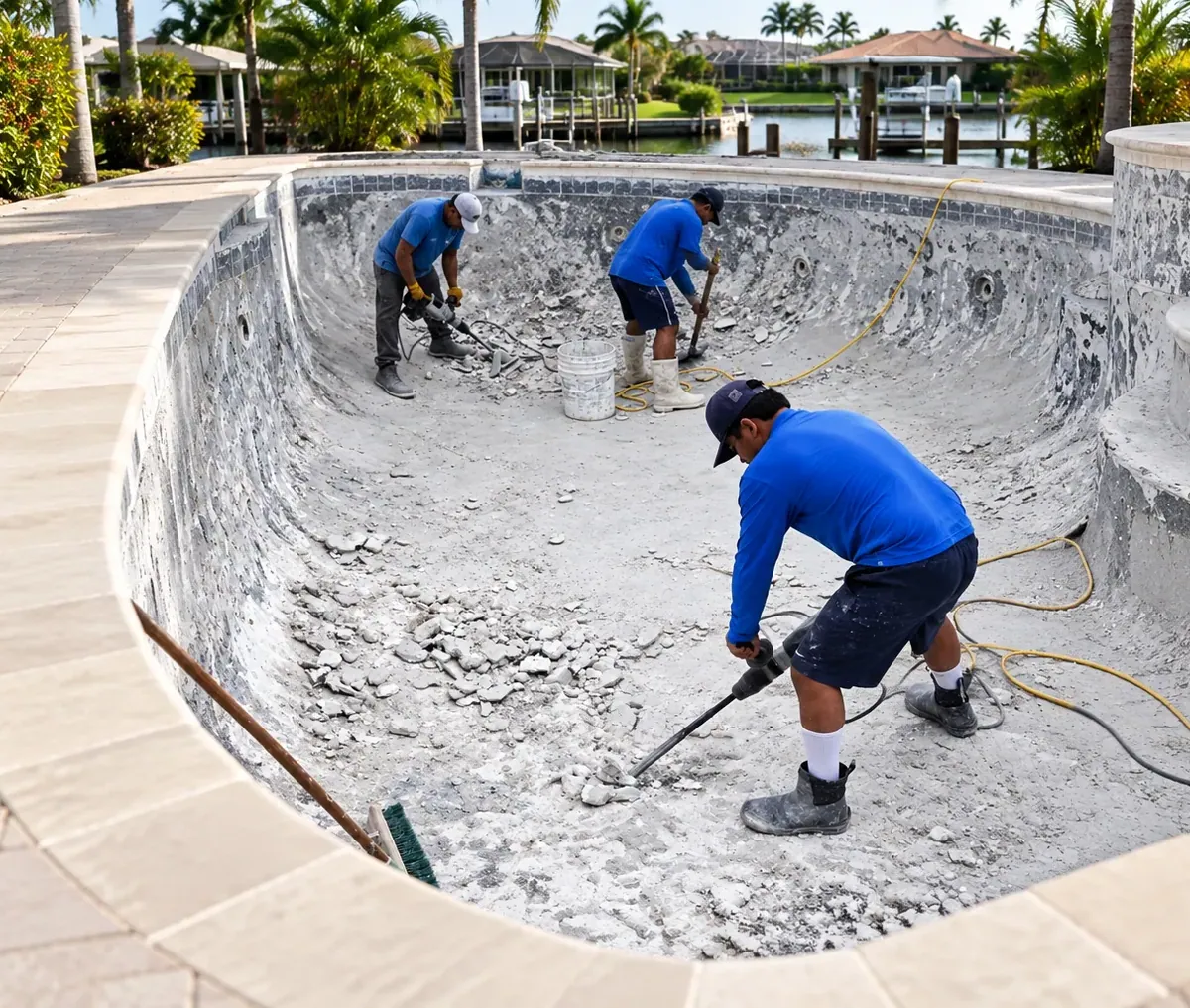 Chipping out pool for a remodel