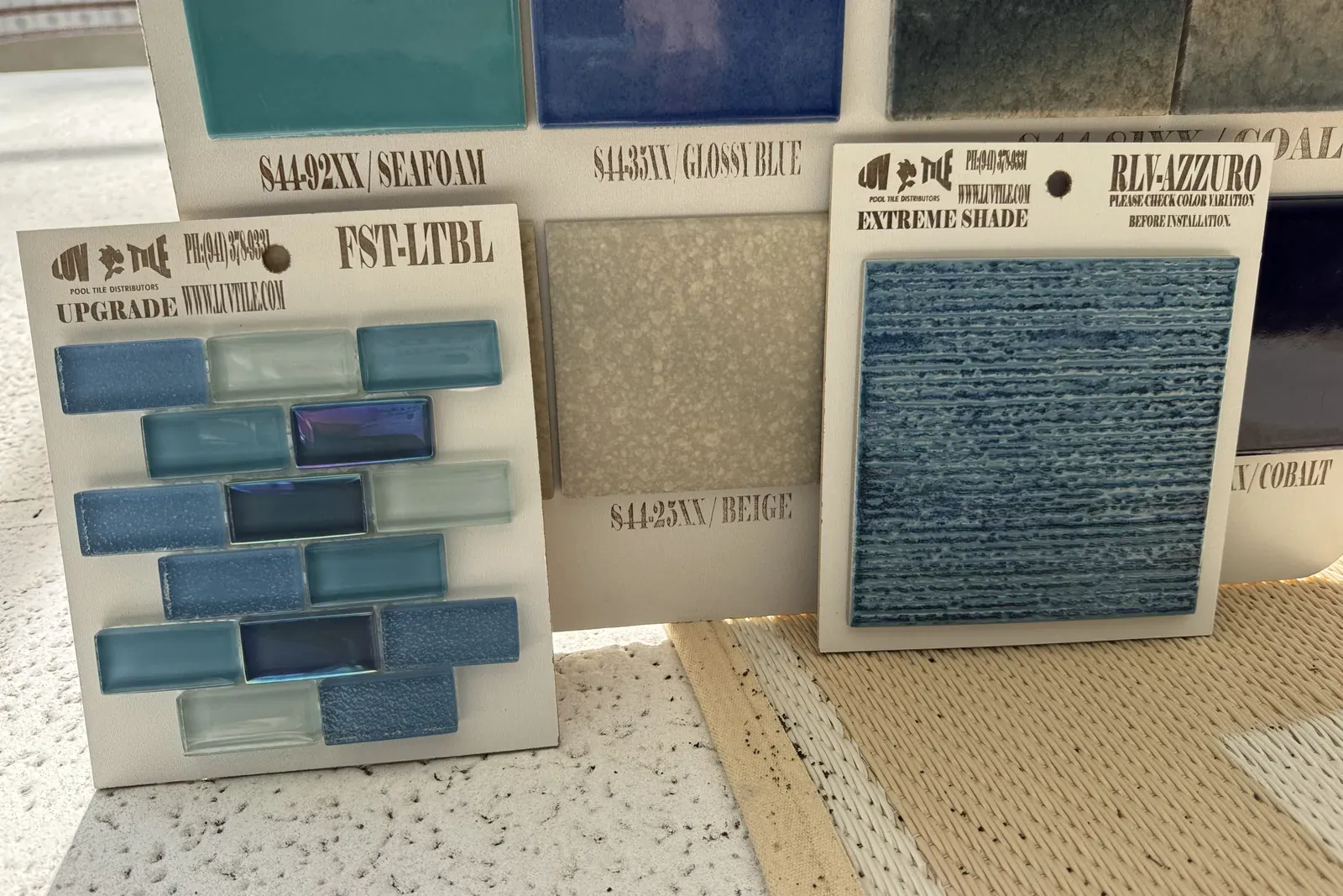 The Sarasota Pool Remodel, Sarasota: Tile selection